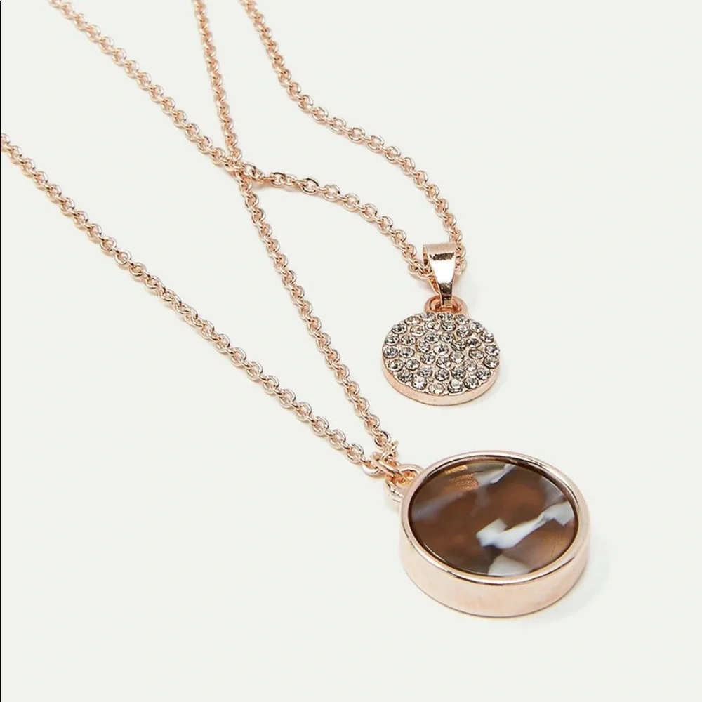 Reitmans Multi Row Rose Gold Medallion Pendant NWOT - Picture 8 of 8